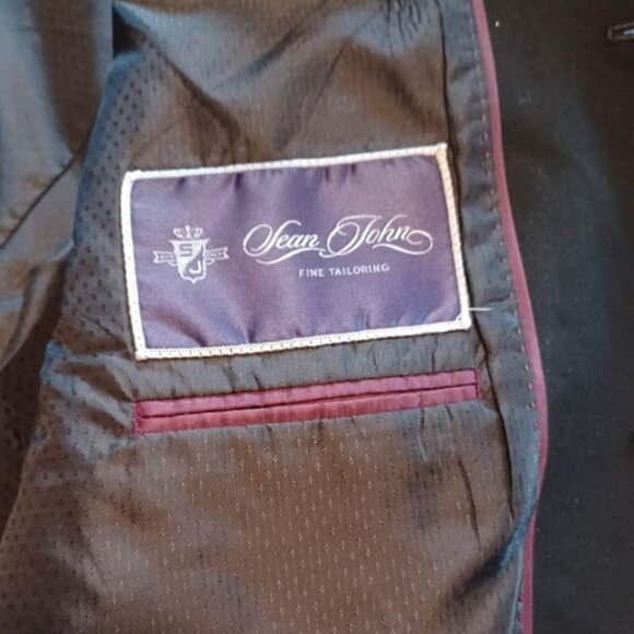 Sean John Fine Tailoring Men Tall 2-Piece black suit Jacket 42XL/Pants 38W X 34L - Picture 4 of 16